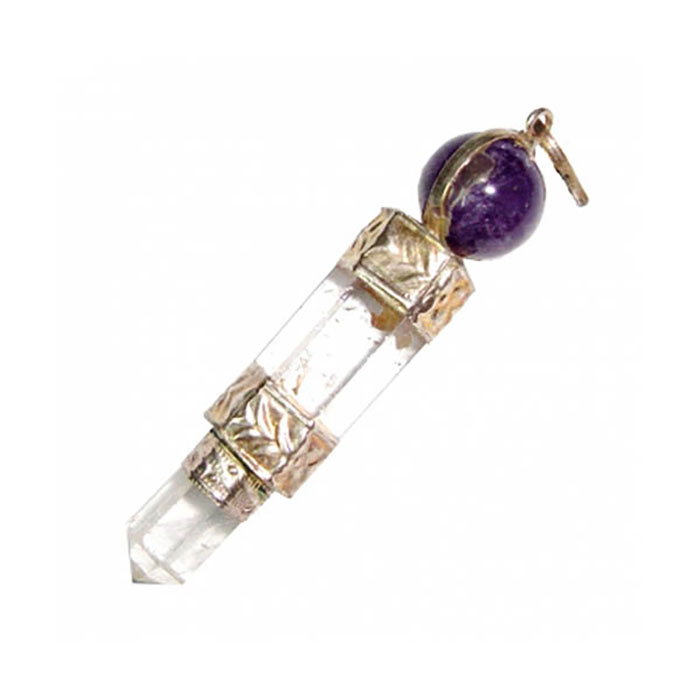 February Crystal birthstone Pencil with thousends of lotus leafs of chakra.