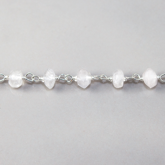Wholesale Supplier Of Crystal Quartz Faceted Rondell Chain