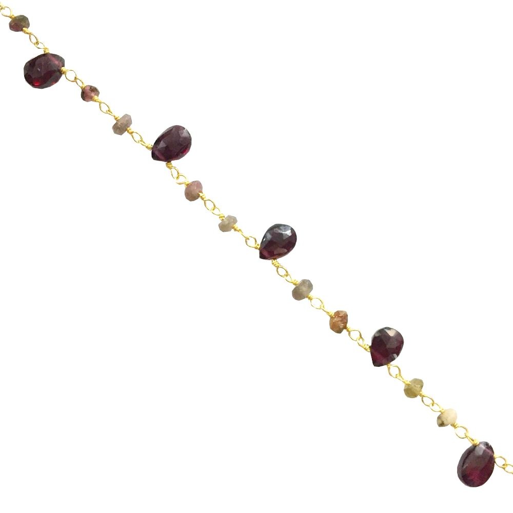 Genuine garnet Tourmaline Gemstone Rosary Chains
