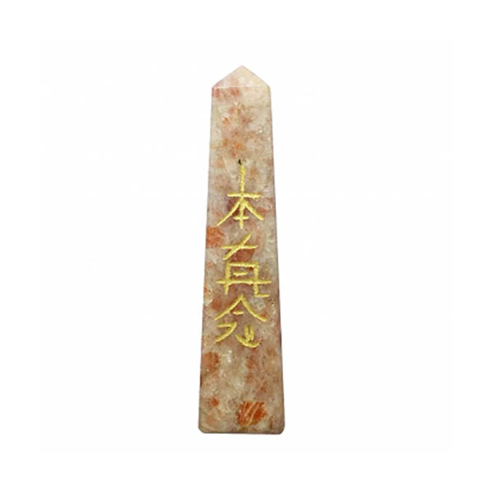 Third eye Chakra Symbol Pencil with Sun Stone gemstone- chakra collections