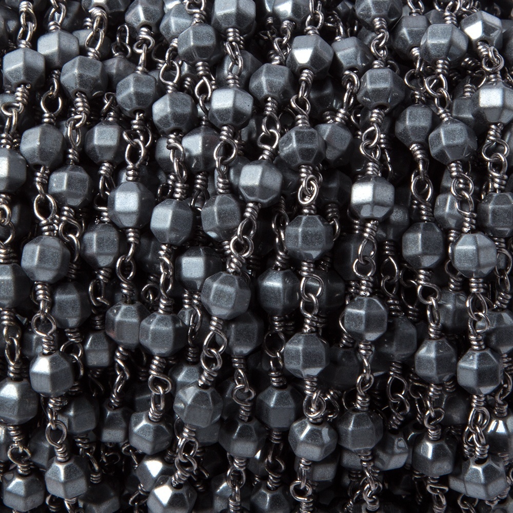 Wholesale Huge Collection Matte Hematite Faceted Hexagon Chain