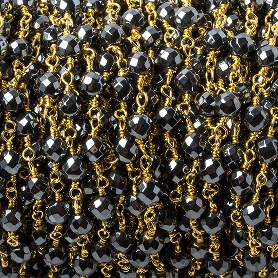 Huge Collection Of Hematite Faceted Round Chain