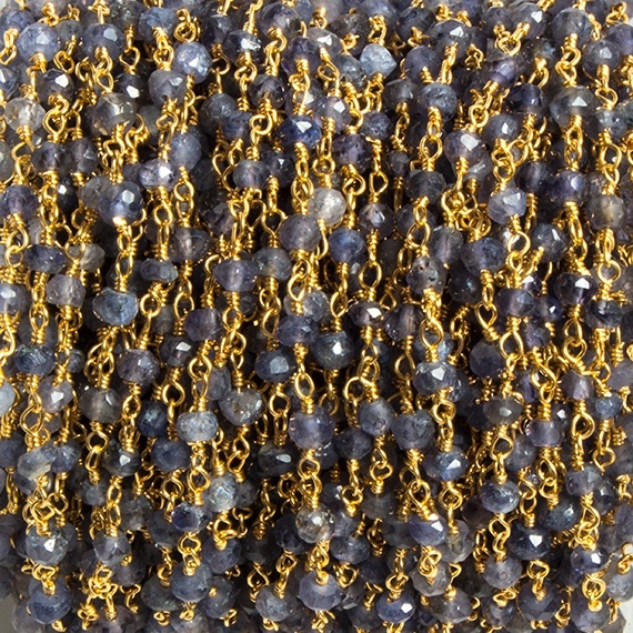 Online Huge Collection Of Iolite Faceted Rondell Chain