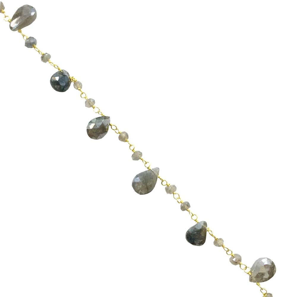 Handmade Labradorite Coated Gemstone Rosary Chains