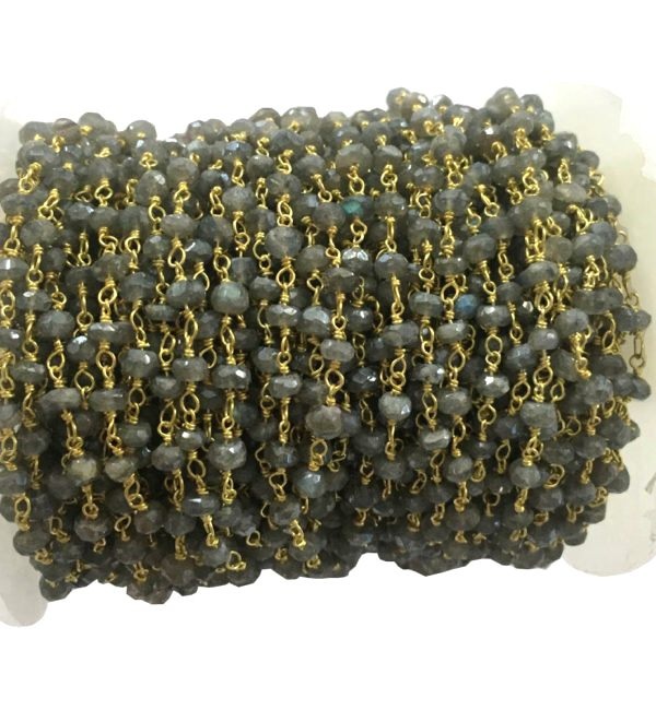 Online Gemstone Beads Labradorite Coated Gemstone Rosary Chains