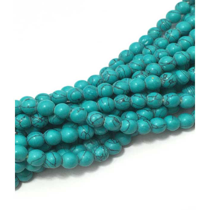 Online Green Turquoise Plain Round 4MM To 5MM Beads