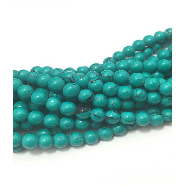 Top Quality Green Turquoise Plain Round 6MM To 9MM Beads