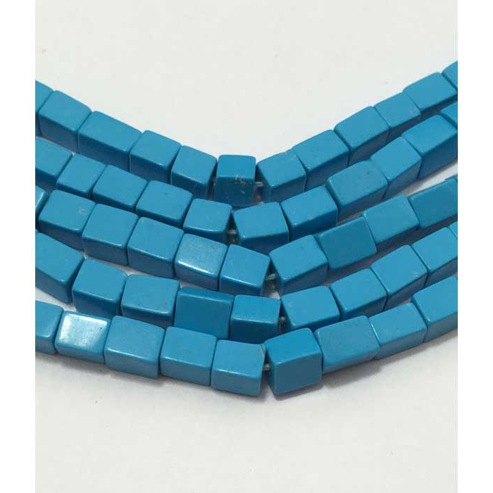 Stunning Turquoise Plain Brick 4MM To 6MM Beads