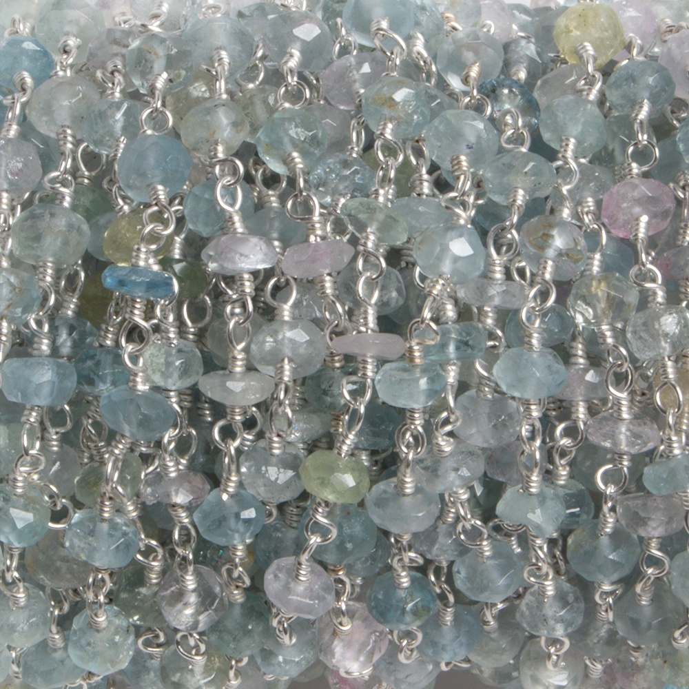 Online Stunning Multi Beryl Rondell Silver Chain