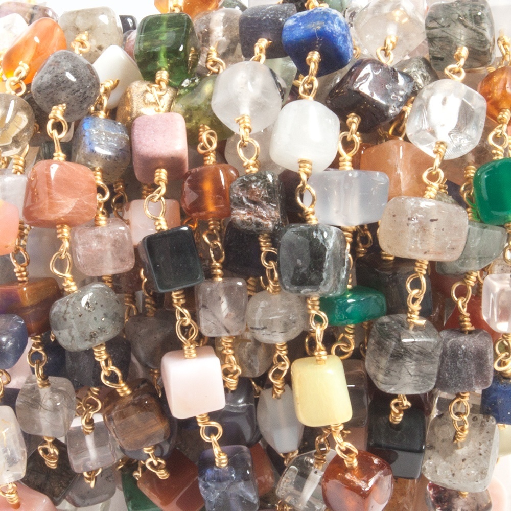 Manufacturer Of Multiple Gemstone Plain Chain