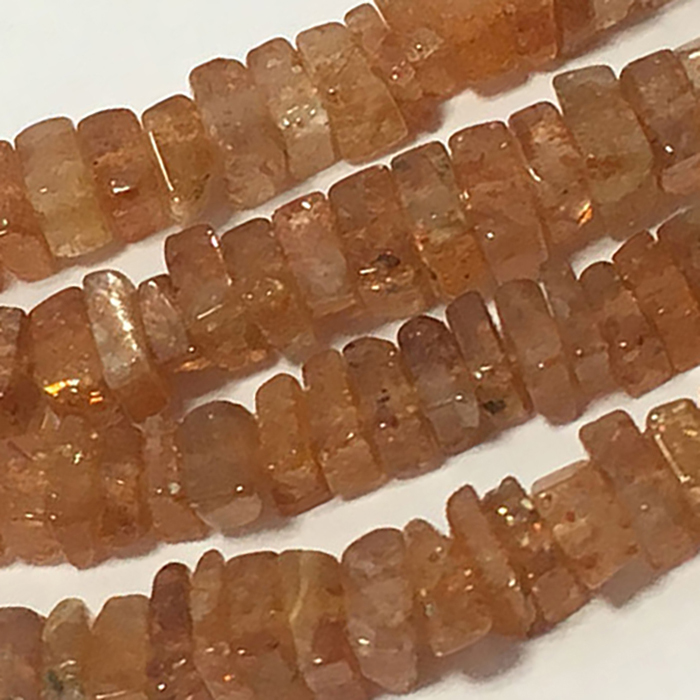 Sun Stone Plain Disc Square 4mm to 5mm Beads