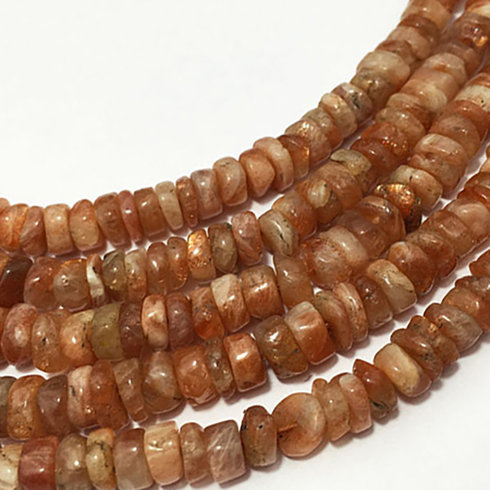 Sun Stone Plain Wheel 5mm to 6mm Beads