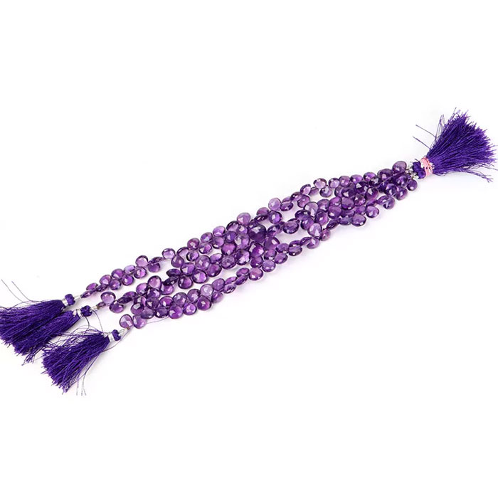 awesome look Amethyst Heart Beads Strand mala