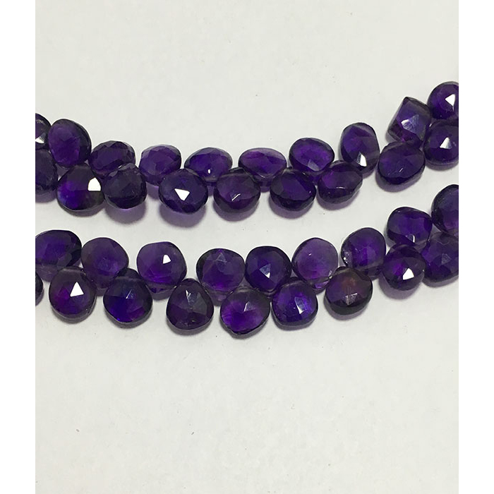 wholesaler African Amethyst Faceted Heart 7MM to 8MM Beads