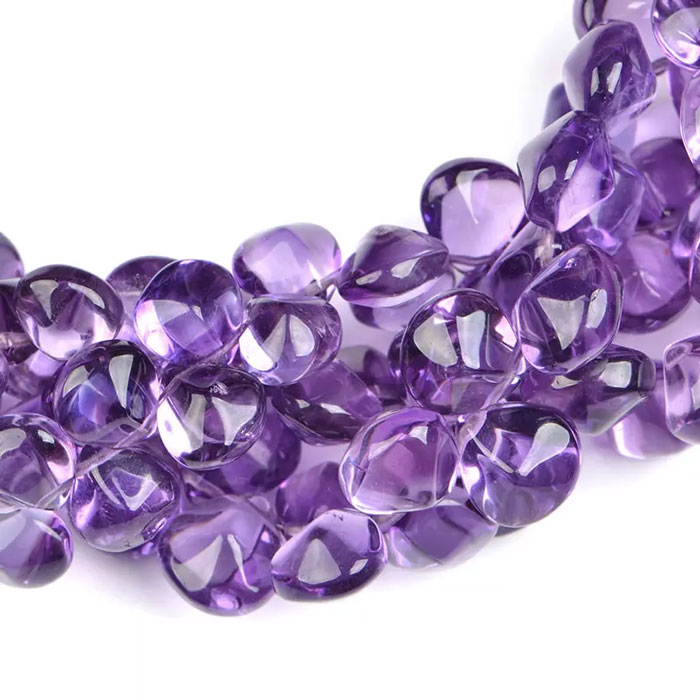 suppliers of Amethyst Heart Beads Strand at best price