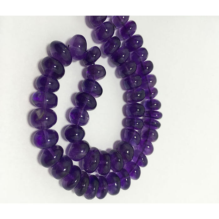Buy Best African Amethyst Plain Rondell (Button) 9MM TO 10MM Beads