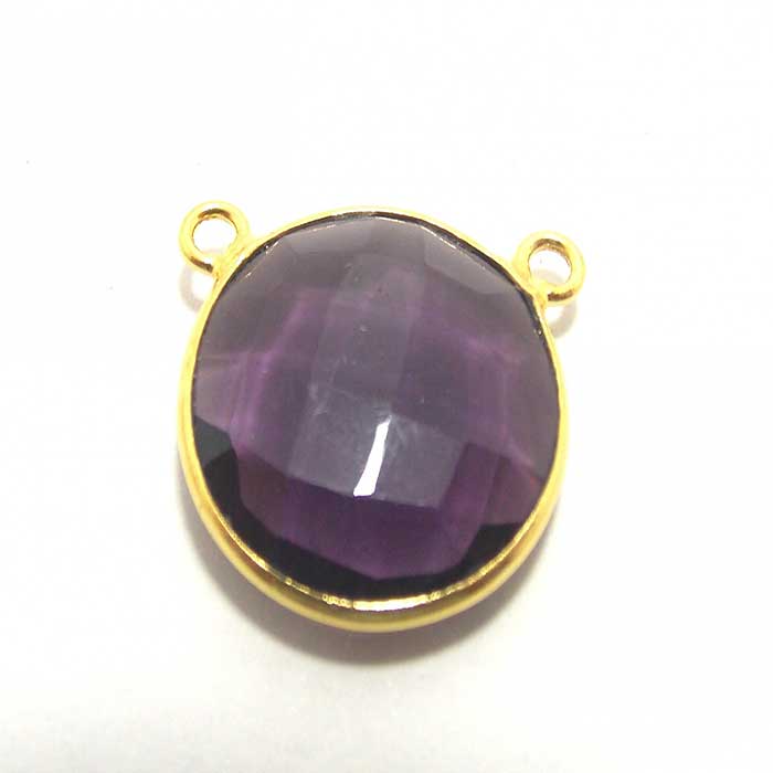 Online Gemstone Double Bail Connector 925 Silver Bezel Connector