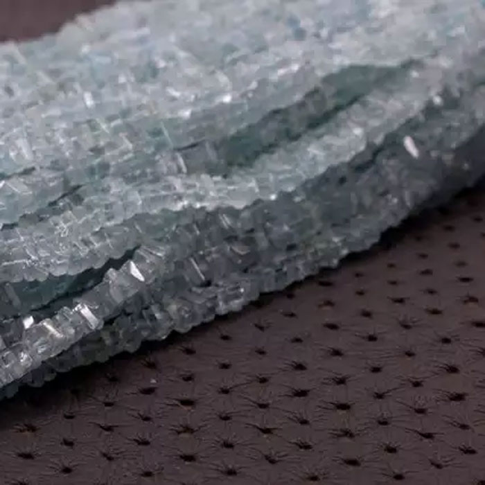 wholesaler of Aquamarine Square Shape Beads Strand for mala