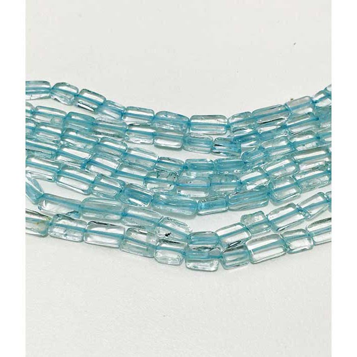 Loose Aquamarine Plain Box and Bricks 4mm to 6mm Beads