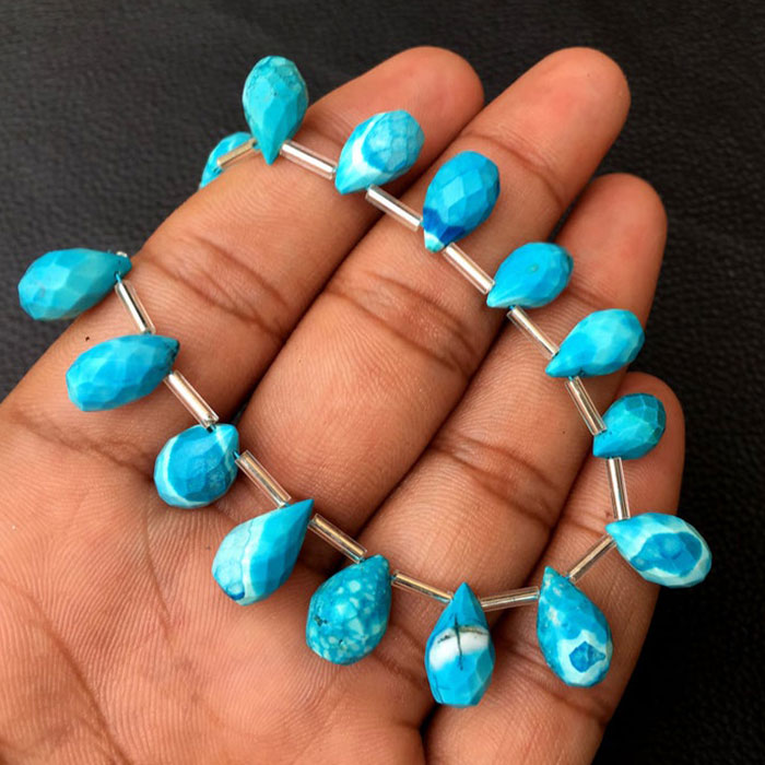 hand made Turquoise Faceted Beads Strands wholesaler