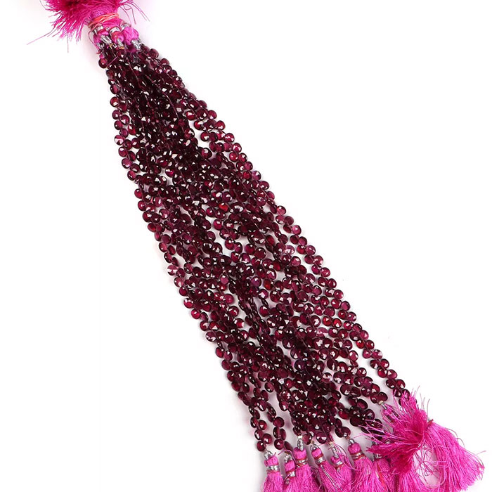 online selection of Garnet Heart Beads Strands for mala