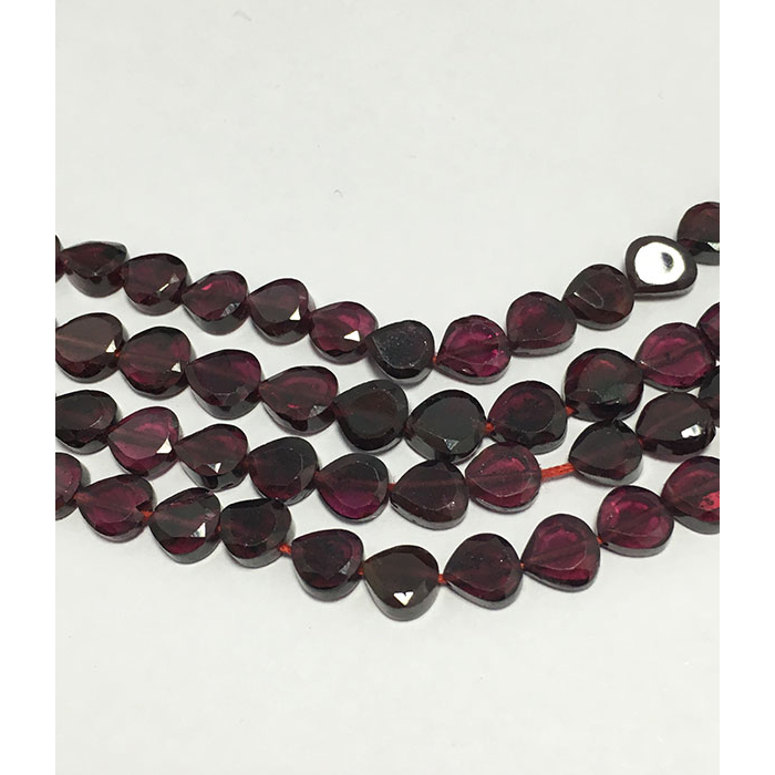 Buy Best Garnet Faceted Flat Heart 5mm to 7mm Beads
