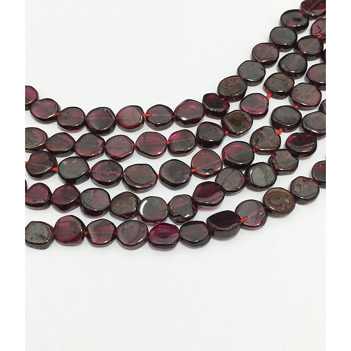 Genuine Garnet Plain Coin 5mm to 7mm Beads