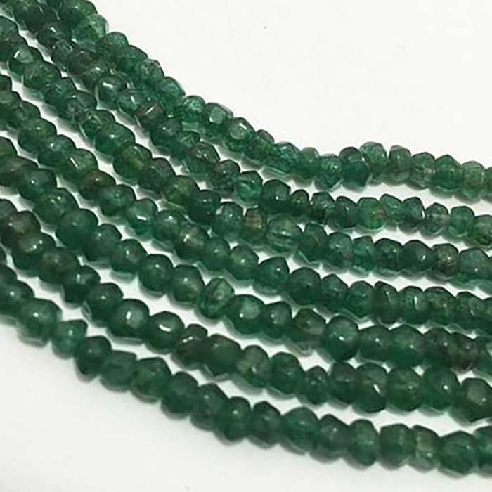 Stunning Green Aventurine Hand Cut Faceted Rendell 4MM TO 4.5MM Beads