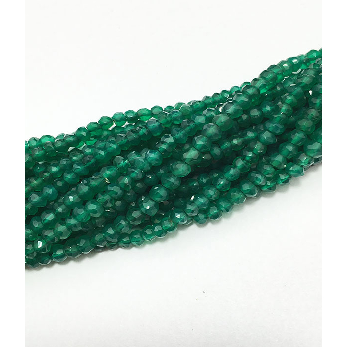 exporters of Green Onyx Faceted Beads Strands for mala making