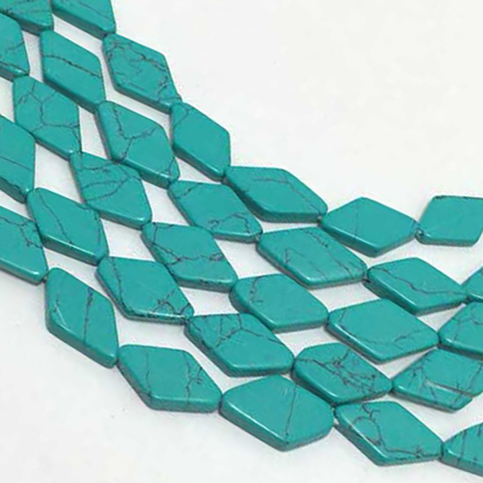 wholesaler Green Turquoise Plain Flat Diamond 11MM To 13MM Beads