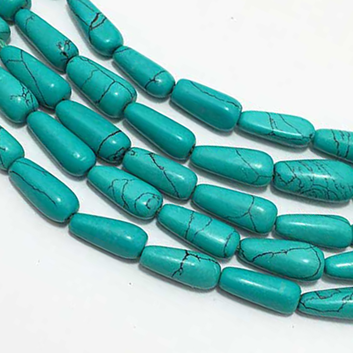 Online Green Turquoise Plain Drill Drops 9MM To 11MM Beads
