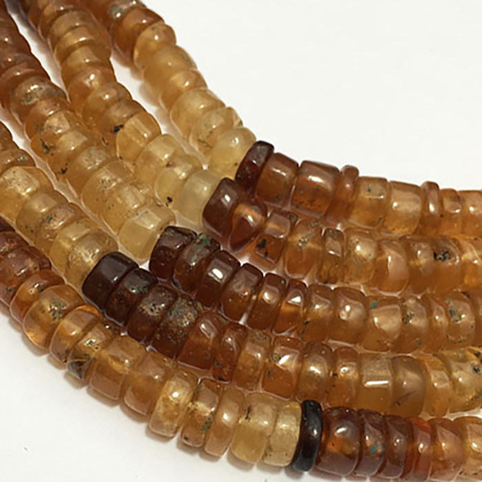 Buy Best Hessonite Garnet Plain Tyre (Wheel) 6Mm To 6.5Mm Beads