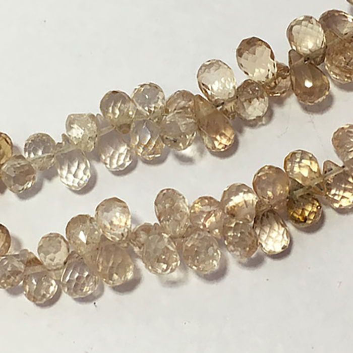 Top Quality Imperial Blue Topaz Faceted Pears Drops Hearts 6MM To 7MM Beads