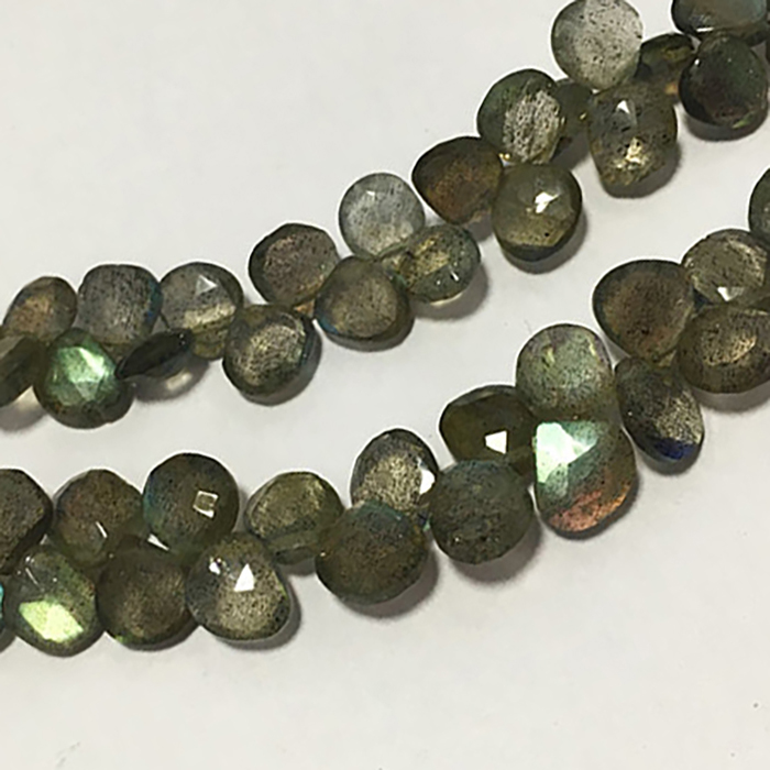 Genuine Labradorite Faceted Hearts 8Mm Beads