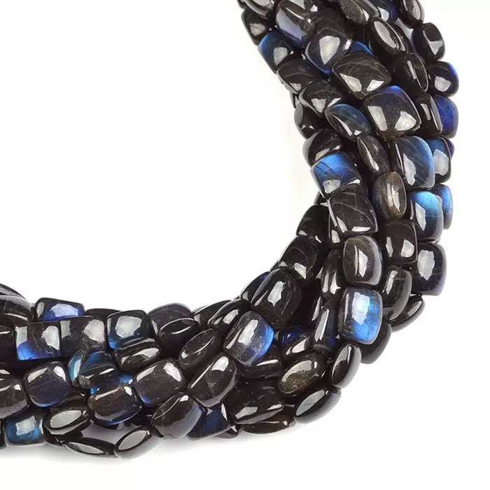 exporters of Labradorean Cushion Beads Strands for mala making