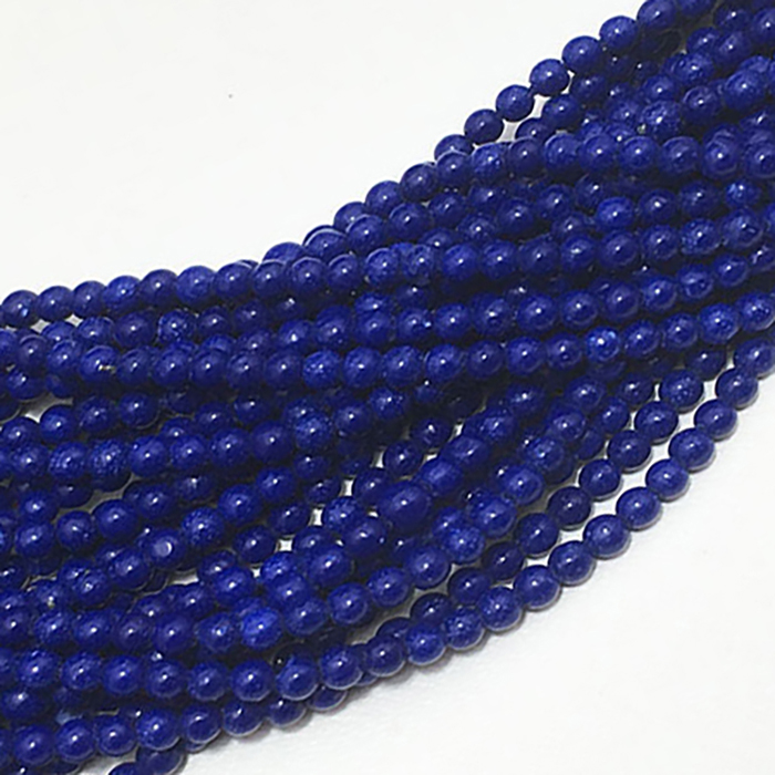Natural Lapis Lazuli (Man-Made) Plain Round 2Mm To 3Mm Beads