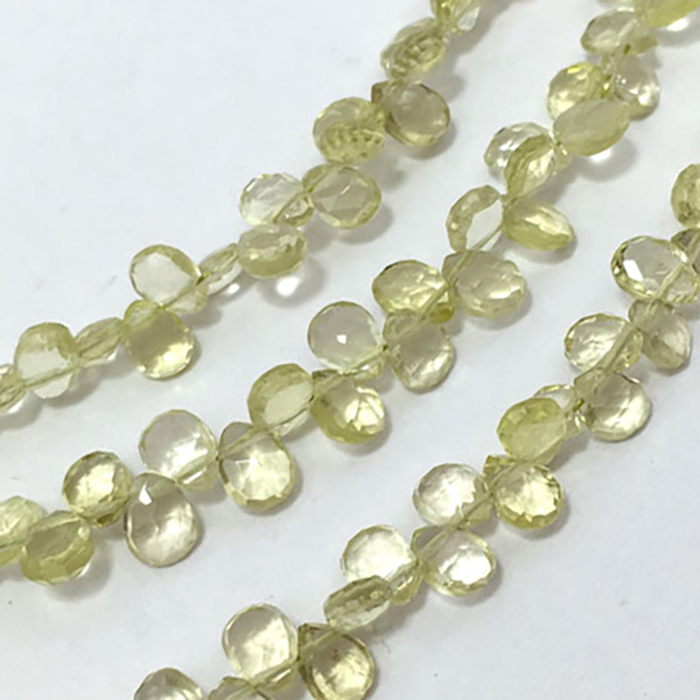 Loose Lemon Quartz Faceted Pears 4MM TO 6MM Beads