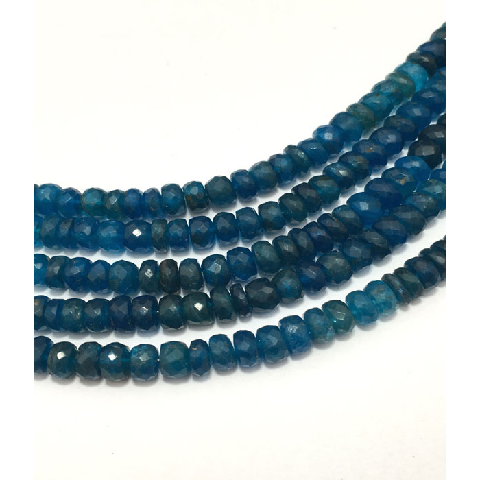 Semi Precious Neon Apatite Faceted Rendell 5mm to 5.5mm Beads
