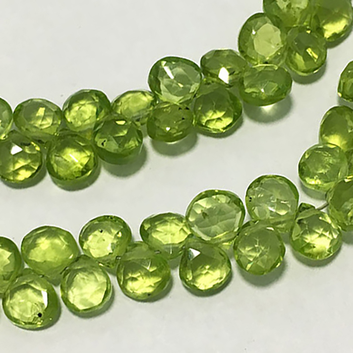 Peridot Faceted Hearts 5.5mm to 6mm Beads