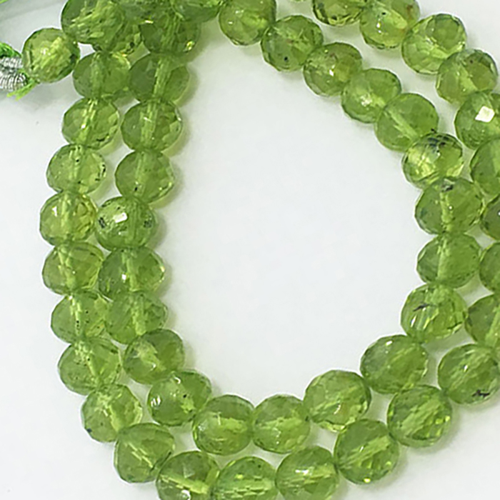 Peridot Faceted Round 5mm to 6mm Beads