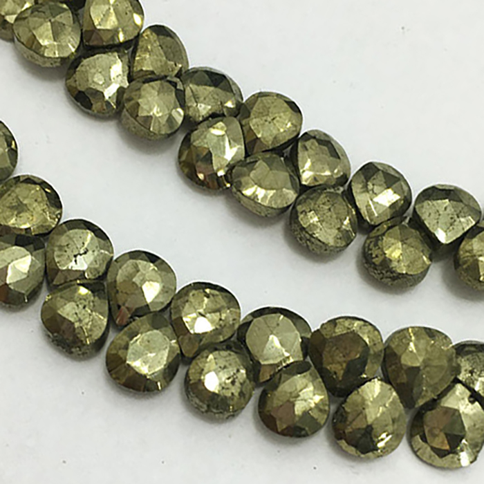 wholesaler Pyrite Faceted Hearts 5.5mm to 6mm Beads