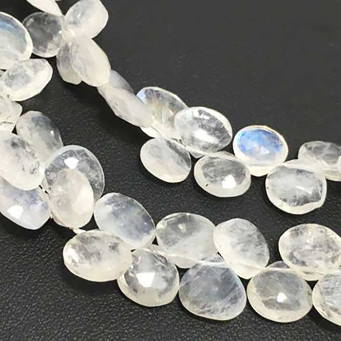 wholesaler Rainbow Moonstone Faceted Heart 8mm to 9mm Beads