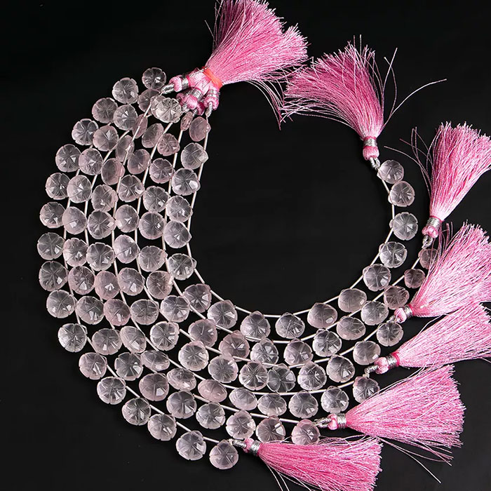 exporters of Rose Quartz Plain Beads Strands for mala making