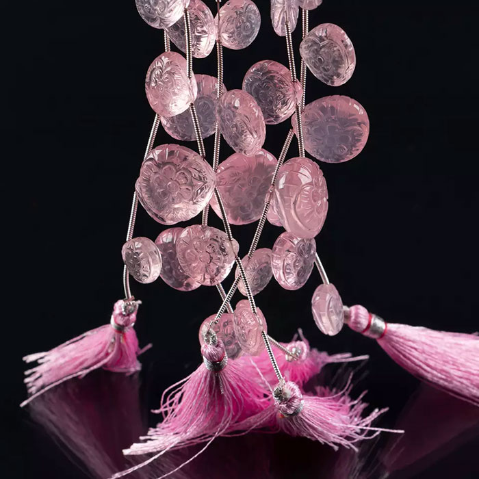 world wide Rose Quartz Plain Beads Strands exporters