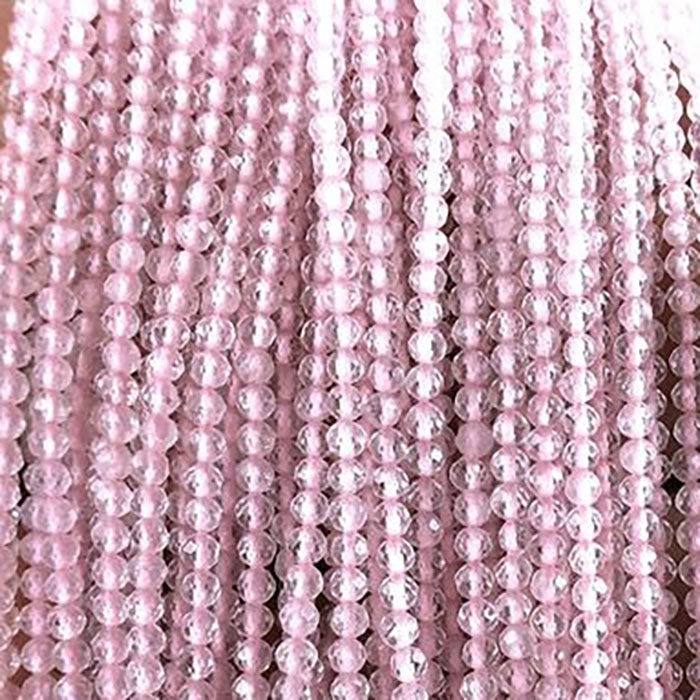 best buy Rose Quartz Faceted Beads Strands for necklace