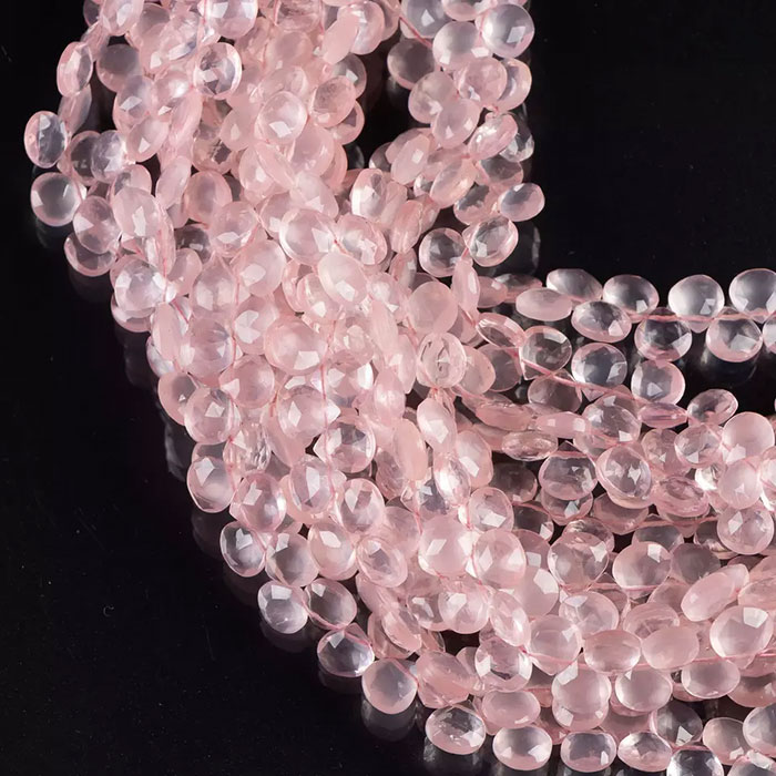 best buy Rose Quartz Faceted Beads Strands for necklace