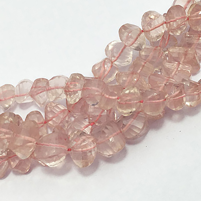 Online Rose Quartz Faceted Roundel 6MM To 8MM Beads