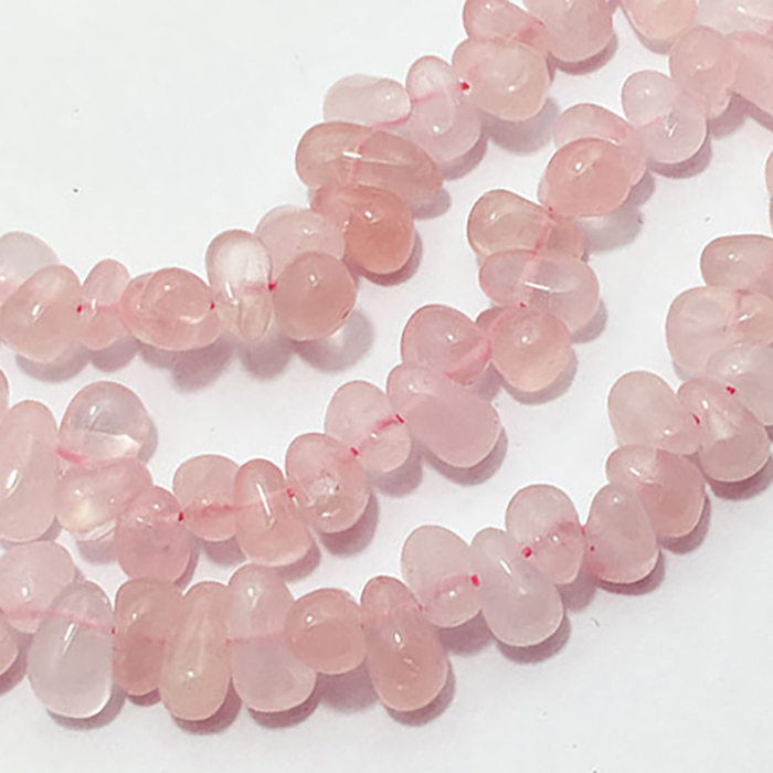 Stunning Rose Quartz Plain Drill Drops 6MM To 8MM Beads
