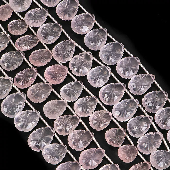manufacturer of Rose Quartz Plain Beads Strands for jewellery