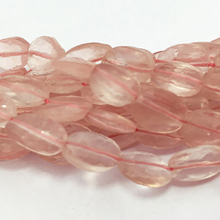 Online Rose Quartz Faceted Oval 7MM To 11MM Beads